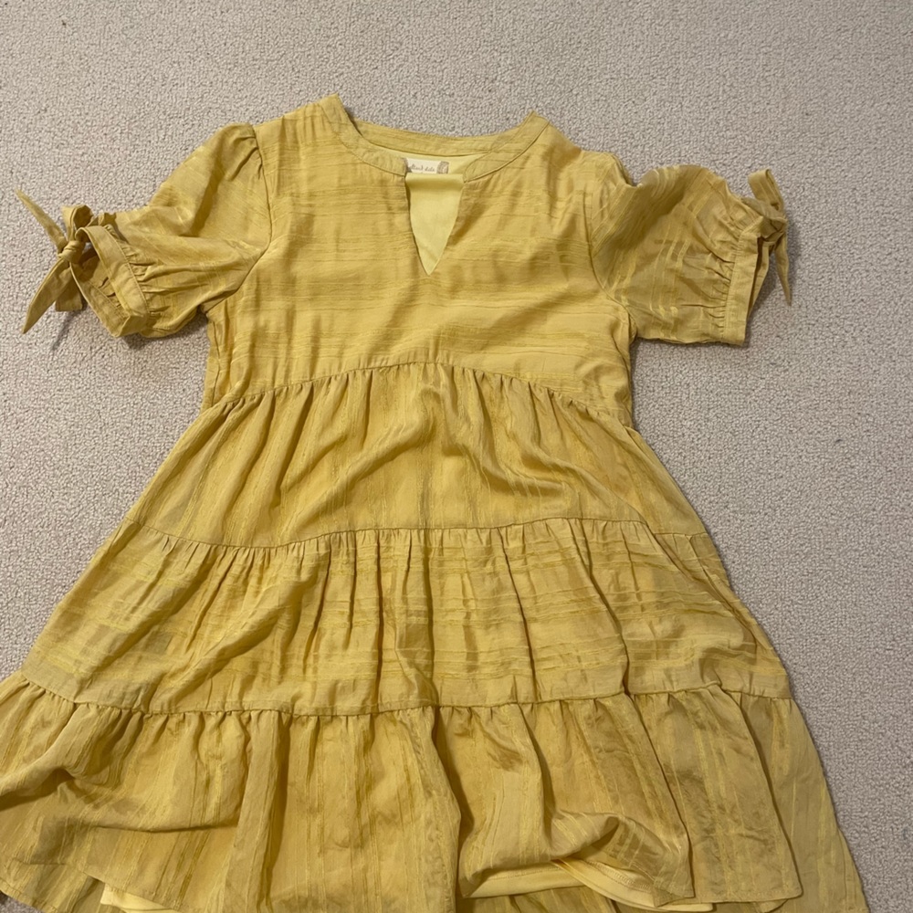 yellow flowy alterd state dress